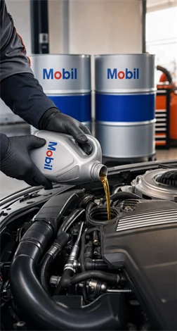 Eļļas maiņa ar Mobil motoreļļu